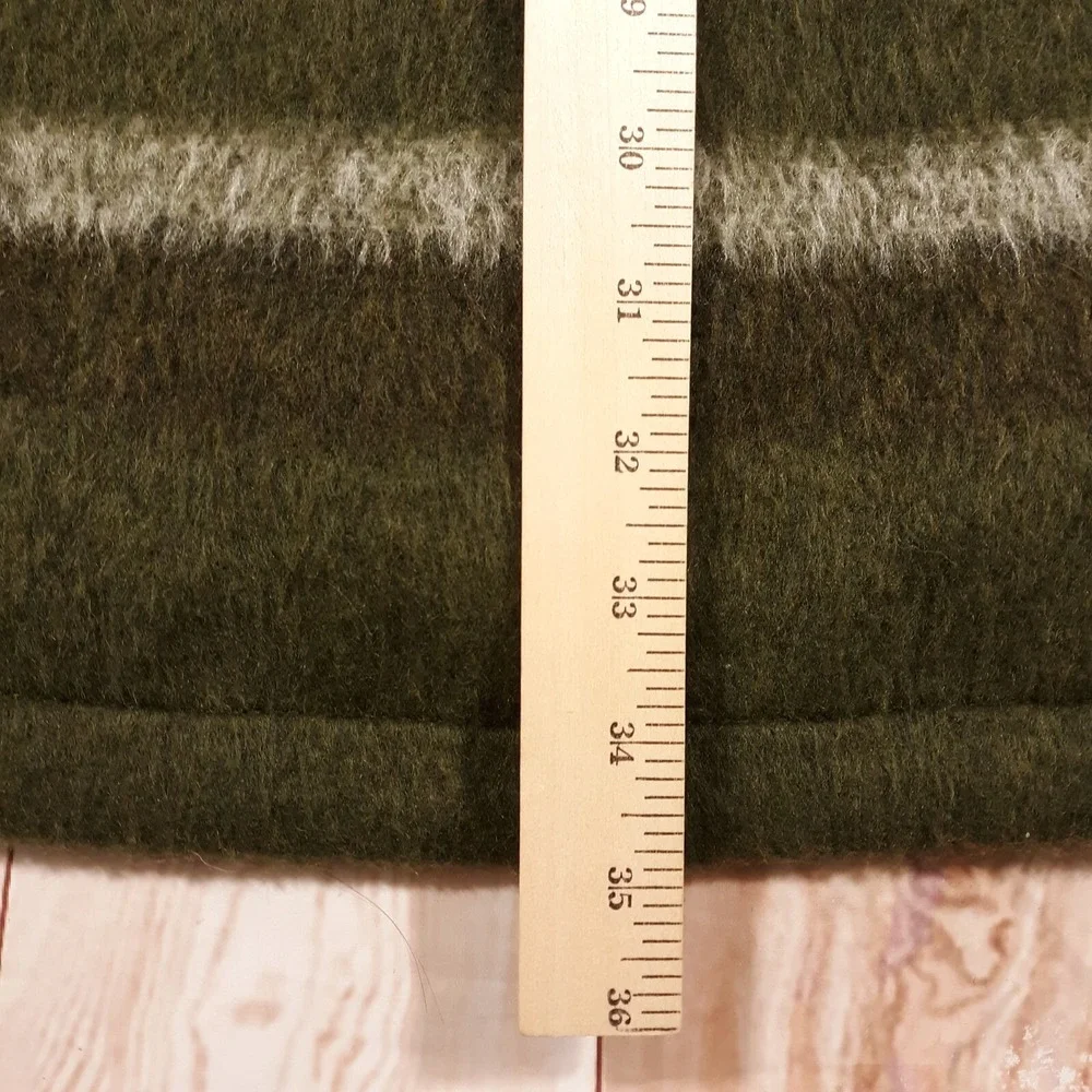 Old Navy Wool Blend Car Coat Womens M Green 4 Button Notch Lapel Heavyweight NEW